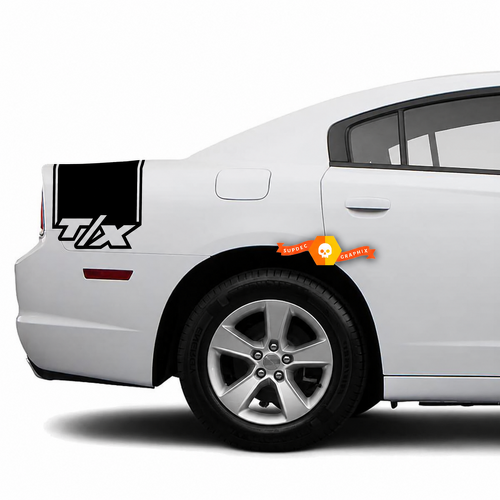 Kit de Banda Trasera Extendida T/X Calcomanía de Vinilo para Guardabarros Trasero y Maletero para Dodge Charger 2011-2014