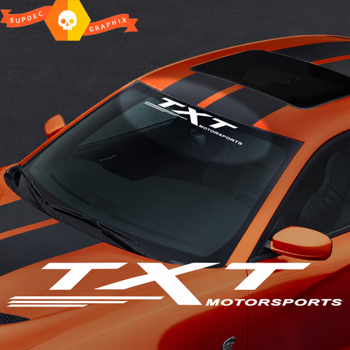 TXT MOTORSPORTS Angular Speed Line Banner Parabrisas Adhesivo de vinilo para Dodge Challenger SRT