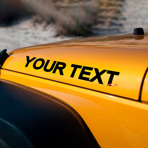 Calcomanía de vinilo personalizada para letras en capó para Jeep Wrangler