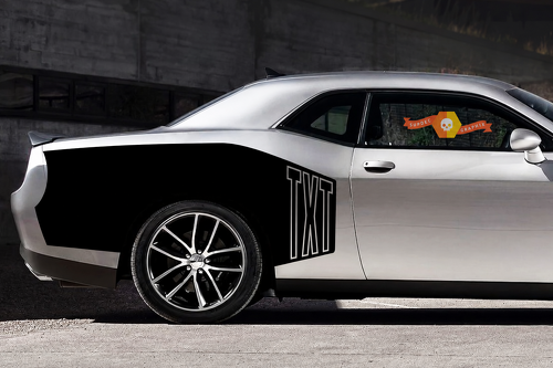 Hemi TXT Outline Billboard Graphics — Adhesivo de vinilo (lateral) para Dodge Challenger 2009-2015