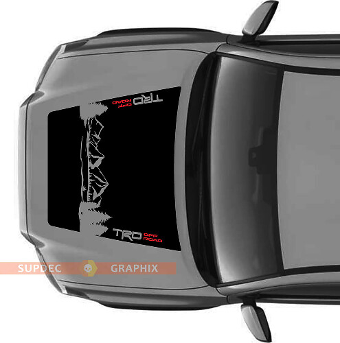 Enorme TRD Off Road ¡SIN SCOOP! Calcomanías de vinilo Mountains Forest Hood para modelos Toyota Tacoma 2016 - 2021
