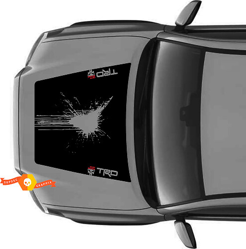 Enorme TRD Off Road ¡SIN SCOOP! Punisher Blood Hood Destroyed Vinyl Stickers Calcomanía para modelos Toyota Tacoma 2016 - 2021
