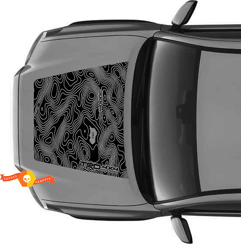Enorme TRD Off Road ¡SIN SCOOP! Pegatinas de vinilo para capó de mapa topográfico, calcomanía compatible con los modelos Toyota Tacoma 2016 - 2021
