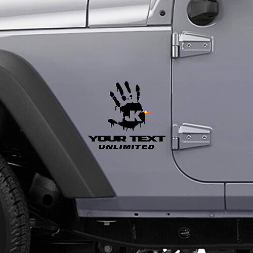 Juego de pegatinas laterales personalizadas de mano zombie para Jeep Wrangler_1