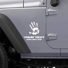 Juego de pegatinas laterales personalizadas de mano zombie para Jeep Wrangler_2