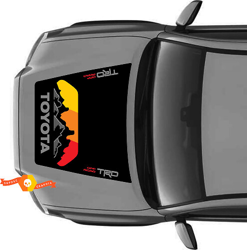 Enorme TRD Off Road Vintage Sunset Retro Old Style ¡NINGUNA CUCHARA! Calcomanías de vinilo Mountains Forest Hood para modelos Toyota Tacoma 2016 - 2021
