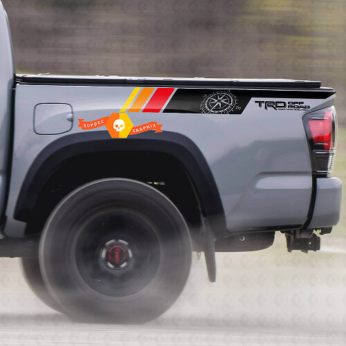 Pegatina de vinilo estilo vintage TRD para el lateral de la caja de Toyota Tacoma 2005-2020