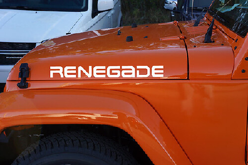 2 calcomanías de vinilo Renegade Jeep Wrangler Rubicon YK JK XJ