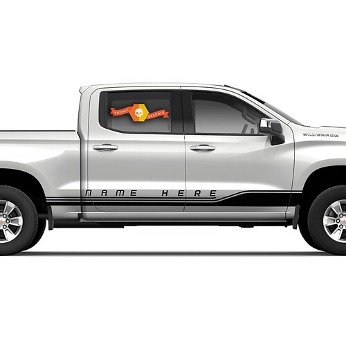 2 pegatinas de rayas Rocker Stripe para kit de gráficos de vinilo para camioneta Silverado 2019-2020
