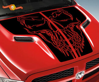 Dodge 2010 2018 se adapta a Ram 1500 2500 Rebel skull Rebel Hood Logo Truck vinilo calcomanía gráfico Pick Up Pickup
