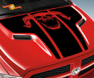 Dodge 2010 2018 se adapta a Ram 1500 2500 Ram Skull Grunge Hood Logo Truck vinilo calcomanía gráfico Pick Up Pickup
