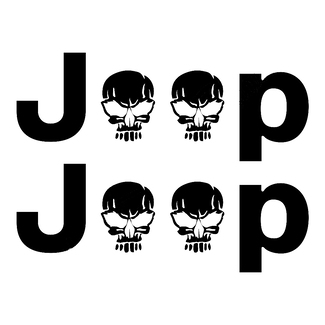 2 calcomanías de vinilo para Jeep Wrangler Skull Rubicon YK JK XJ