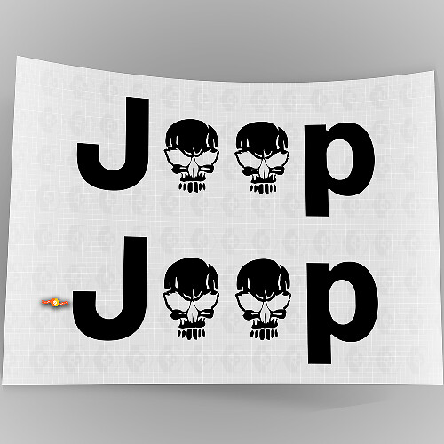 Juego de pegatinas de vinilo lateral de calavera para Jeep Wrangler Rubicon