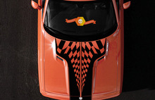 2008-2014 Challenger Race Bandera a cuadros Racing Hood & Rear Sport Design Tribal Vehicle Truck Vinyl Graphic Decal Sticker
 2