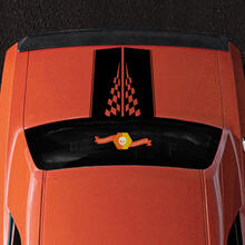 2008-2014 Challenger Race Bandera a cuadros Racing Hood & Rear Sport Design Tribal Vehicle Truck Vinyl Graphic Decal Sticker
 3