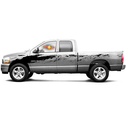 Splash Mud Dirt 4x4 Puertas laterales de la cama Pickup Distressed Grunge Truck Car Vinilo Gráfico Calcomanía Etiqueta Mesita de noche f-150 tundra ram
