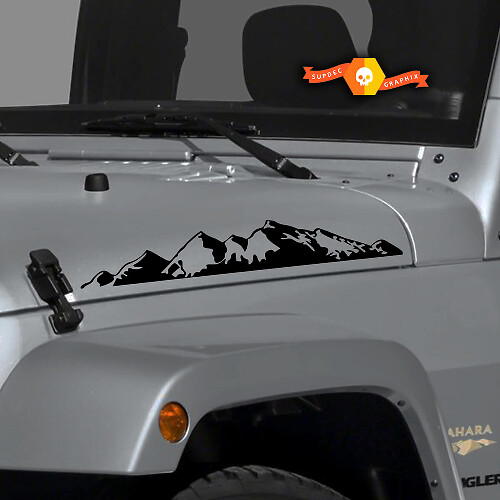 Par de adhesivos de vinilo de la cordillera para capó de Jeep Wrangler