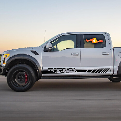 Ford RAPTOR - 2 piezas de calcomanías de vinilo para carrocería con rayas laterales

