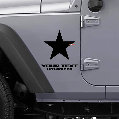 Juego de Vinilos Laterales con Letras Personalizadas en Forma de Estrella para Jeep Wrangler