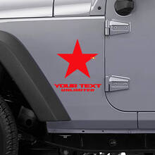 Juego de Vinilos Laterales con Letras Personalizadas en Forma de Estrella para Jeep Wrangler_2