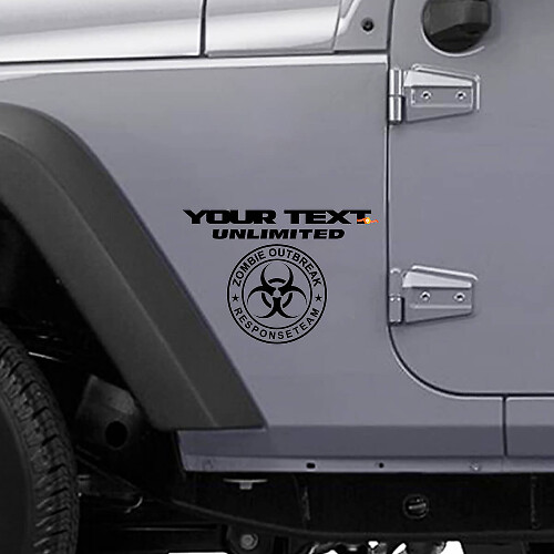Pegatina de vinilo personalizada del equipo de respuesta al brote zombi para Jeep Wrangler Unlimited