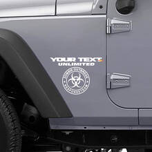 Pegatina de vinilo personalizada del equipo de respuesta al brote zombi para Jeep Wrangler Unlimited_2