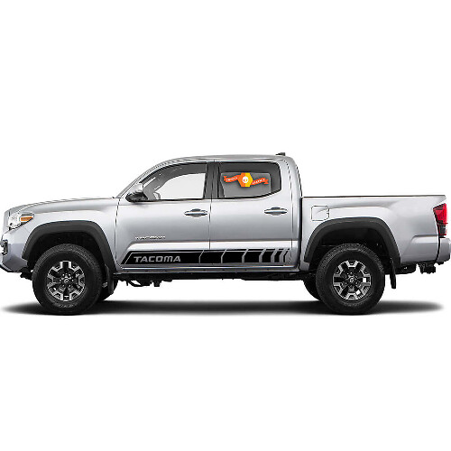 Kit de calcomanías de vinilo con letras de marca y franjas laterales para puertas para Toyota Tacoma