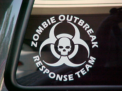 2 ZOMBIE OUTBREAK equipo de respuesta vinilo pegatina calcomanía