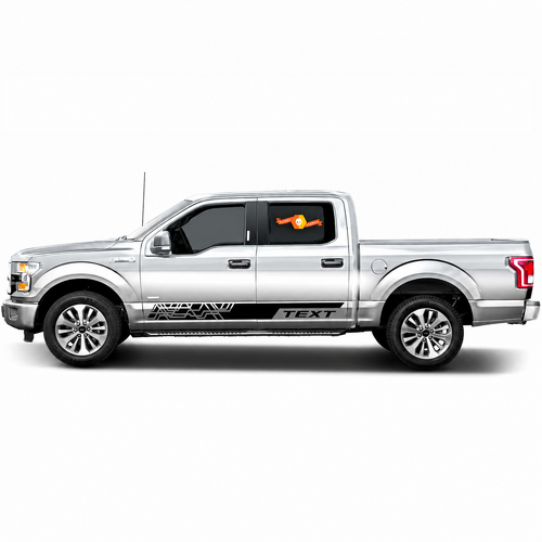 TEXT Interlocking Line Rocker Stripe Pair Faldón lateral Adhesivo de vinilo para Ford F-150