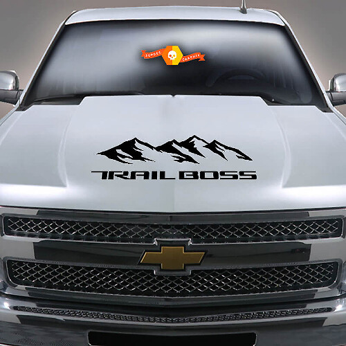 2019 2020 Chevy Silverado 1500 Mountain TRAIL BOSS Calcomanía decorativa para capó
