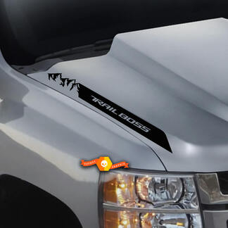 2019 2020 2021 Chevy Silverado 1500 MOUNTAIN Trail Boss Hood Spear Decal Stickers Juego de 2
