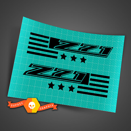 Pegatina adhesiva para guardabarros junto a la caja con bandera americana Chevy Z71 Juego de 2 para Colorado Silverado