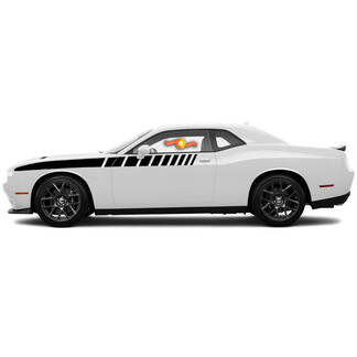 Para 2008-2014 Dodge Challenger calcomanías de carreras de rayas laterales estroboscópicas de media longitud
