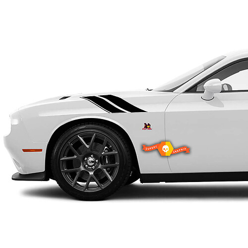 Calcomanías laterales de rayas gemelas para Dodge Challenger