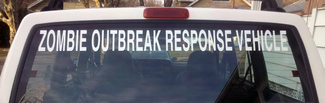 Etiqueta engomada del vinilo del parabrisas del coche del vehículo de respuesta del brote de ZOMBIE