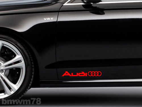 2 Audi Rings Side Tronce Decal Sticker A4 A5 A6 A8 S4 S5 S8 Q5 Q7