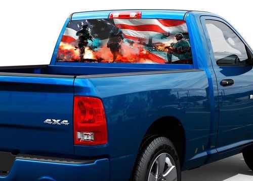 American Army Strong War Soldier calcomanía gráfica para ventana trasera, camión, SUV