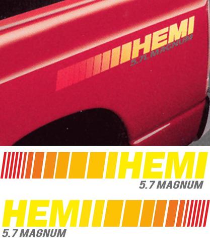 Dodge HEMI 5.7 L Litro MAGNUM Camión ENORME 2 BEDSTRIPE STRIPE KIT Vinilo Calcomanía Etiqueta