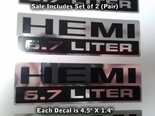 Hemi Decals 6.7 Litros Chrome Black Set X2 PAR Stroker Diesel