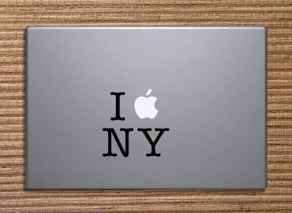 Me encanta la etiqueta de MacBook de Nueva York Pegatina