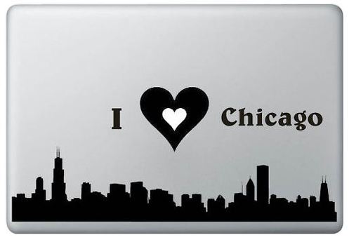 Calcomanía Me encanta Chicago y MacBook