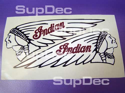 Indian Gas Tank Decal moto 2 DECALS blanco