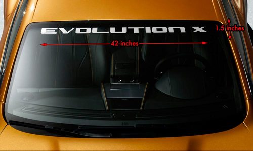 MITSUBISHI EVOLUTION X EVO 10 WRC Parabrisas Banner Vinilo Calcomanía 42x1.5