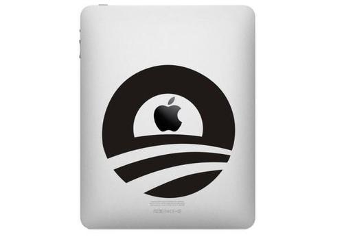 Etiqueta engomada de la etiqueta del iPad del logotipo de Obama