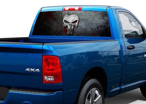 Punisher Skull Blood metal Ventana trasera Calcomanía Pegatina Camioneta SUV Coche