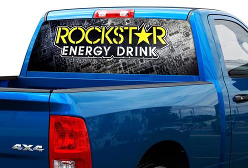Rockstar bebida energética ventana trasera calcomanía pegatina camioneta camioneta SUV coche 2