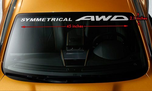 SUBARU SYMMETRICAL AWD Windshield Banner Calcomanía de vinilo de larga duración
