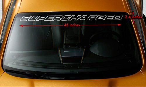 SUPERCHARGED V8 MUSCLE CAR Premium Parabrisas Banner Vinilo Calcomanía 45x2.4