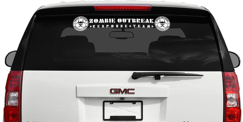 Zombie Outbreak Response Team Logo Skull Biohazard parabrisas coche vinilo Banner pegatina calcomanía