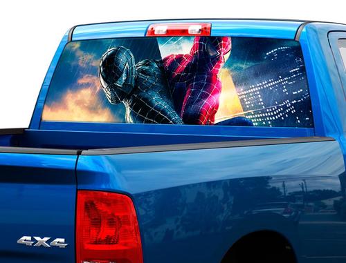 Spiderman 3 vs películas negras Etiqueta engomada de la ventana trasera Camioneta SUV Coche 2